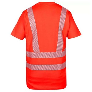 เสื้อยืดสะท้อนแสงสำหรับงานก่อสร้าง มองเห็นได้ชัดเจน สำหรับผู้ชาย พิมพ์โลโก้ตามสั่ง ผ้าฝ้าย 100% เสื้อยืดสำหรับทำงาน - Product Image 5