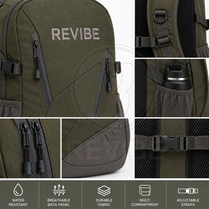 กระเป๋าเป้สะพายหลังสำหรับกีฬากลางแจ้ง REVIBE ขนาด 30-40 ลิตร น้ำหนักเบา ทรงสี่เหลี่ยม วัสดุแบบนิ่ม สำหรับทุกเพศ เหมาะสำหรับการเดินป่า มีช่องซิป - Product Image 6