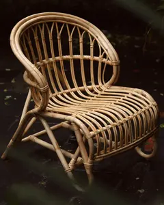 Neues Design 2024 Großhandel hochwertiger Rattan-Stuhl Eisenbeine neuestes Design Wohnzimmer-Stuhl Veranstaltungsstuhl bester Preis G153