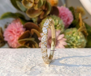 Lab Grown Diamond 0.50 CTW Marquise Cluster <b>Wedding</b> Band Solid 14K Yellow Gold Bridal Eternity Ring Third Party Certified - Product Image 5