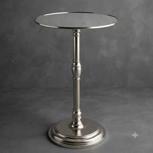 โต๊ะข้างทรงกลมอะลูมิเนียมแบบดั้งเดิม ทำด้วยมือโดย Moradabad Art Metal Ware Group 35 สำหรับตกแต่งห้องนั่งเล่น - Product Image 5