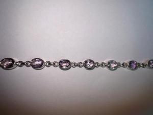 <b>Amethyst</b> 925 Silver Charm <b>Bracelet</b> Adjustable Gemstone Bezel Setting Women's February Birthstone Handmade Elegant Luxury Unique - Product Image 3