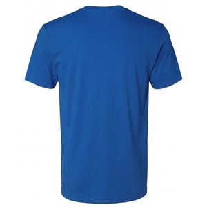 T-shirt bleu uni à col rond et manches courtes pour homme, en coton doux, décontracté, basique, léger, respirant, pour l'été, à porter au quotidien, personnalisable - Product Image 2