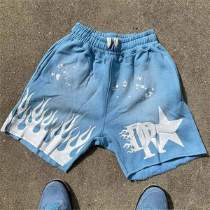 Wholesale High Street Acid Wash 100%Cotton Custom Screen Printing Logo Length Shorts Quick Dry Eco-Friendly 220 GSM - Product Image 5