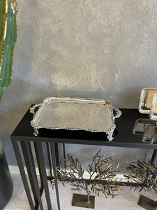 Bandeja de servicio Rectangular chapada en plata personalizada de alta calidad europea latón decorativo para fiestas de Ramadán de boda de Navidad - Product Image 5