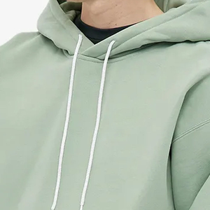 Sudadera con Capucha Verde Menta para Hombre, Corte Regular, 100% Algodón, Felpa, Informal, Color Sólido, Diseño con Bolsillos, Ropa de Otoño - Product Image 2