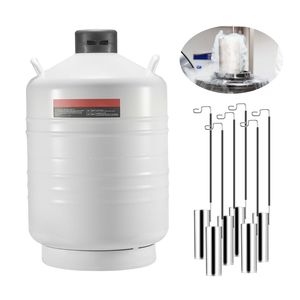 Contenitore per Azoto Liquido in Lega di Alluminio da 30L con 6 Bombole e Borsa per il Trasporto con Cinghie - Dewar da Laboratorio - Product Image 1