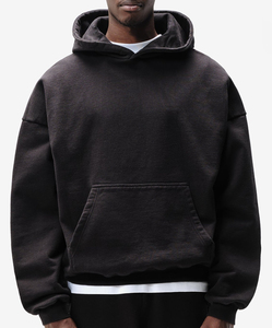 Sudadera con Capucha Negra Extra Grande para Hombre, de Felpa, Manga Larga, Color Sólido, Casual, Ecológica y Transpirable, de Última Tendencia - Product Image 2