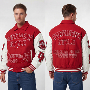 Wholesale Letterman Chenille Embroidery Varsity <b>Jacket</b> <b>Men</b> Button Down <b>Leather</b> Sleeve Varsity <b>Jackets</b> <b>Men's</b> Winter Varsity Coat - Product Image 1