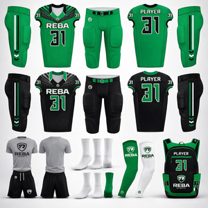 Reba Sports Elite American Football Uniform Kit Custom Sublimated Breathable Short Sleeve Jersey Pants <b>Socks</b> Full Team Gear Set - Product Image 1
