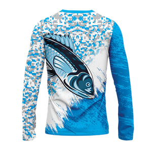 Chemise de pêche pour hommes à prix abordable avec logo personnalisé, impression numérique, légère, en Spandex/Polyester, UPF 50+, service OEM - Product Image 4