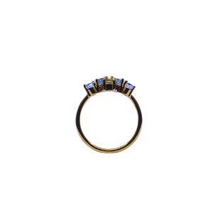 Anillo Clásico de Plata de Ley 925 Chapado en Oro con Topacio Azul para Mujer, Joyería para Bodas - Product Image 3