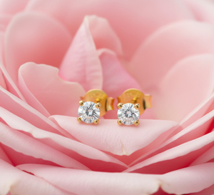 Minimalist Trendy 5mm Moissanite <b>Stud</b> Earrings 925 <b>Silver</b> 18K Gold Plated for Wedding & Party Occasions - Product Image 4