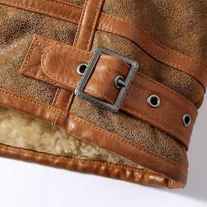 Chaqueta de aviador de piel de oveja premium, chaqueta de invierno de lujo estilo piloto, chaqueta de piel de oveja de alta calidad. - Product Image 5