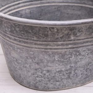Customized rectangular galvanized metal <b>planters</b> Ribbed texture outdoor garden containers Set of 2 Galvanized Metal <b>Planters</b> Pot - Product Image 4