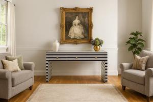 Cajón con Incrustaciones de Hueso de ILAHI, Diseño Moderno con Detalles de Ágata, Mueble Portátil para el Hogar - Product Image 5