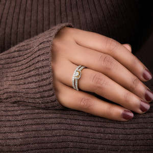 Purecarat 14K Yellow Gold Diamond Bridal <b>Set</b> Elegant Engagement & Wedding Band <b>Jewelry</b> <b>Set</b> <b>Fine</b> <b>Jewelry</b> <b>Sets</b> - Product Image 5