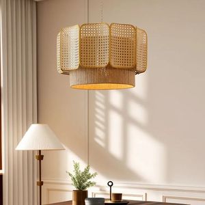 Lámpara Colgante de Ratán Hecha a Mano Ecológica, Lámpara Tejida Estilo Bohemio para Iluminación Interior del Hogar y Decoración Comercial - Product Image 4
