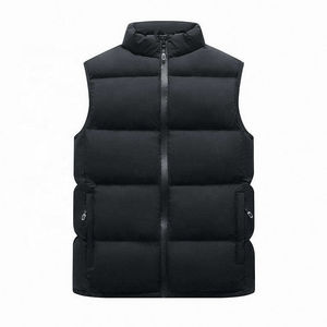 Veste matelassée personnalisée pour homme, col montant, fermeture éclair, demi-manches, logo personnalisé, hiver - Product Image 2