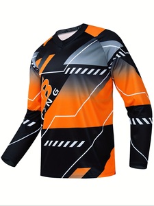 เสื้อเจอร์ซีย์ BMX ผ้าตาข่ายระบายอากาศ แขนยาว แห้งเร็ว ออกแบบเองได้ ปรับแต่งได้ โพลีเอสเตอร์ % - Product Image 3
