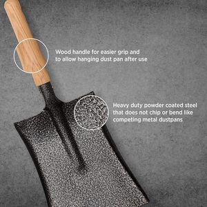 Balayette à poussière avec manche en bois, pelle à poussière en acier à haute teneur en carbone pour le nettoyage des sols de la maison, de la cuisine, du bureau - Product Image 5
