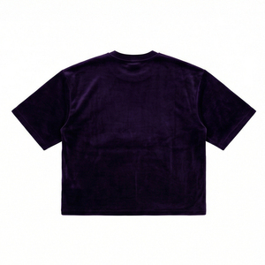 T-shirt décontracté de luxe en velours avec logo gothique en strass, style streetwear urbain hip-hop, 100% coton, coupe oversize MALUZA INDUSTRIES - Product Image 3