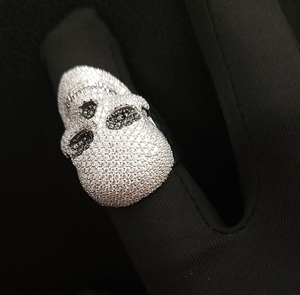 925 Silver Lab Grown Diamond Skull <b>Ring</b> <b>Mens</b> Gothic Statement <b>Ring</b> Certified Diamond Iced Skull Biker <b>Ring</b> Luxury Gift Jewelry - Product Image 5