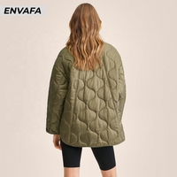 Veste matelassée décontractée pour femme, style printemps, col rond, manches longues, épaisse, vente en gros