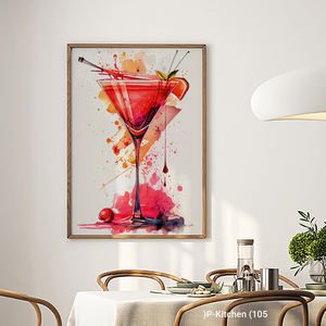 Decoración festiva para pared, póster con ilustración colorida de salpicaduras de cóctel, impresión artística moderna para pared de bar - Product Image 2