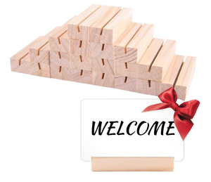 Nature Wood Color <b>Number</b> Stands Solid Hard Wood Card Display <b>Holder</b> for <b>Wedding</b> Event Party <b>Table</b> Sign Menu Card Wooden <b>Holder</b> - Product Image 2