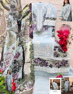 Divers patchs de broderie Collection de costumes pur coton Salwar Kameez vêtements lourds indiens pakistanais à auto-broderie pour organza - Product Image 4