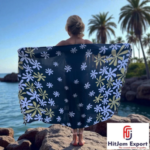 Premium Custom Tropical <b>Beach</b> Sarong Tahitian Pareo Hawaii Fiji Samoa OEM ODM Customized Manufacturing Service Provider India - Product Image 1