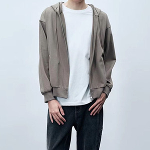 Custom Made French Terry Men's Zipper <b>Hoodie</b> Heavy Weight Pullover Sweatshirts Cotton <b>Lounge</b> Wear Men <b>Oversize</b> Zip up Hoodies - Product Image 3
