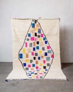 Tapis en laine marocain authentique vintage, fait main, motif géométrique, lavable, poils moyens, grande taille pour la décoration intérieure, acheteurs en gros - Product Image 6