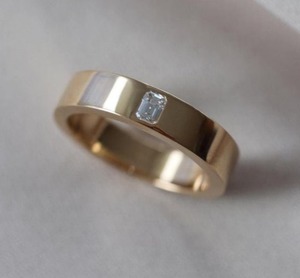 Nuevo anillo de banda de oro macizo con diamantes CZ de corte esmeralda, joyería llamativa para mujer, uso diario, regalo. - Product Image 1