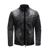 Veste en jean bleu clair personnalisée pour homme, style trucker, printemps, boutonnée, manches longues, décontractée, avec poches poitrine.