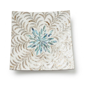 Contemporary Home Styling MOP Shell Placemat Round Charger <b>Plate</b> for Minimalist Dining Table Decor Accents - Product Image 1