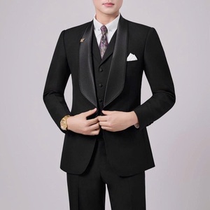 Trajes de esmoquin transpirables de 3 piezas para fiestas de negocios, trajes de boda para hombre, chalecos y fajas de novio - Product Image 5