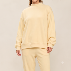 Professional Women's High Quality Printed <b>Mock</b> <b>Neck</b> Sweatshirt Long Sleeved Solid Color Casual <b>Top</b> Front Logo Fleece Winter - Product Image 1