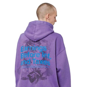 Sweat à capuche violet pour homme, coupe ample, en molleton épais, personnalisable, style streetwear, vente en gros - Product Image 2