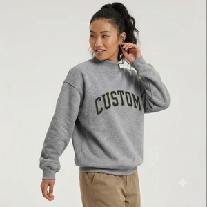 Sudadera Oversize de Cuello Alto para Mujer, Mezcla de Algodón Grueso, Silueta Relajada, Estilo Urbano, Transpirable, Moda Otoño-Invierno - Product Image 1