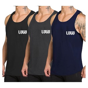 High Quality Men Sleeveless <b>Tank</b> <b>Top</b> Solid <b>Black</b> O-Neck Knitted Casual Wear Customized men Fitness <b>tank</b> <b>top</b> for sale - Product Image 4