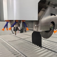 Sierra de puente CNC de 4 ejes HQ-3220BM con PLC, máquina de corte y fresado de piedra, 320x200cm, husillo de 5.5KW para perforación de agujeros internos en granito y mármol