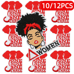 Patch brodé thermocollant en forme de cœur écologique avec motif visage de femme 6,8 cm x 6,7 cm, lot de 10 pièces pour la décoration de vêtements et les cadeaux - Product Image 6