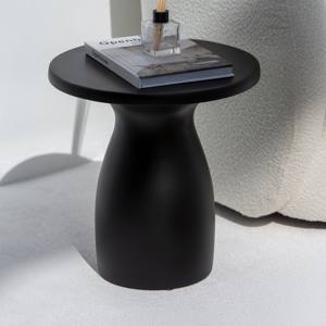 Mesa auxiliar de hormigón Vandana Zenova Terra Black, muebles decorativos minimalistas contemporáneos - Product Image 1