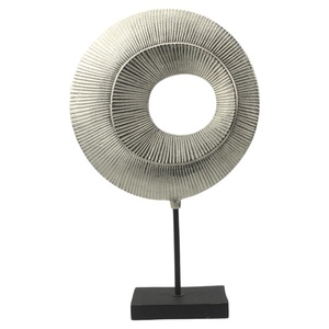 Escultura Moderna de Metal Plateado con Diseño de Rayos de Sol, Anillo Cósmico Geométrico Abstracto, Decoración de Mesa, Arte de Escritorio de Lujo, Adornos Nórdicos para el Hogar - Product Image 1