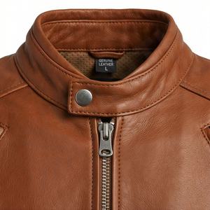 Blouson de moto en cuir pour homme, style Cafe Racer, design personnalisé, logo, protection CE, équipement de sécurité décontracté, couleur personnalisée - Product Image 4