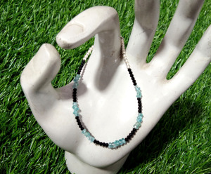 Natural Black Spinel & Apatite Bracelet, Handmade Gemstone Bracelets, Minimalist Crystal Bracelet Gemstone Adjustable Bracelet - Product Image 6