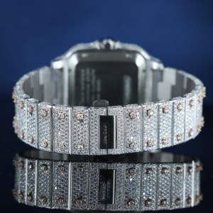 Reloj de Lujo para Mujer de Alta Calidad, en Acero Inoxidable con Moissanita, Caja Cuadrada de 40mm, Mecánico Analógico, Cierre Oculto, Cristal de Zafiro - Product Image 3