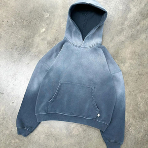 Nouveau sweat à capuche vintage surdimensionné pour homme, couleur unie, en molleton de coton, décontracté, hiver, avec poches, imprimé personnalisé, personnalisable numériquement - Product Image 1